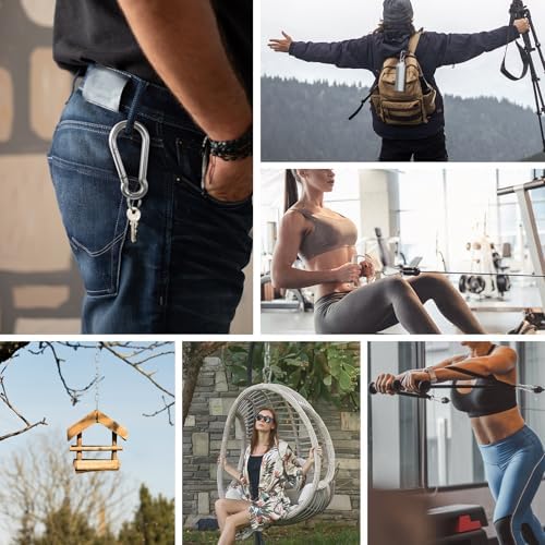 25pcs 1.97 inch Small 304 Stainless Steel Carabiner Clip Hooks Spring Snap - Image 4