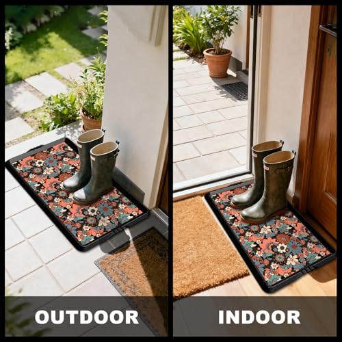 BEHERO Boot Tray Shoe Mat Decorative Patterned, Rubber Shoe Matt Tray - Image 3