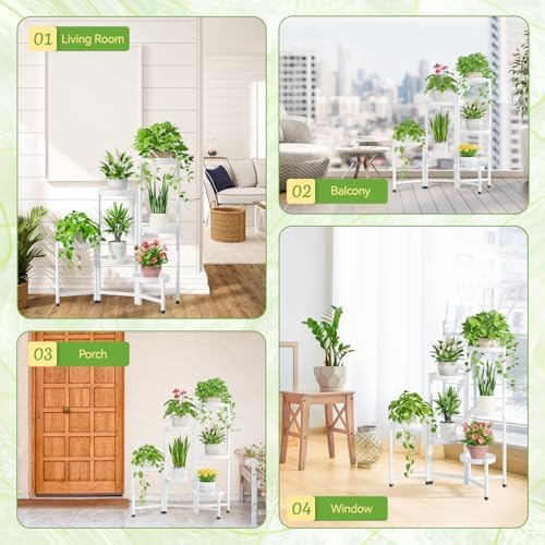 iDavosic.ly Plant Stand Indoor Outdoor, 6 Tier Metal Corner Shelf - Image 4