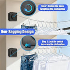 Retractable Clothesline Indoor Outdoor 17.4Ft Non-Sag Drying Rack - Image 4