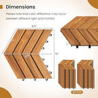 GIANTEX 30 PCS Acacia Wood Deck Tiles, Interlocking Patio Flooring Tiles - Image 7