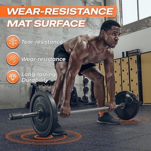 SUPERJARE 0.56'' Thick 144 Sq Ft Rubber Top Gym Flooring - Image 6
