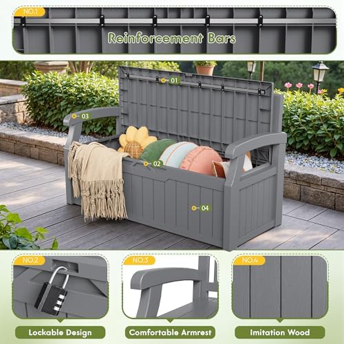 Greesum 80 Gallon Storage Bench Outdoor Deck Box - Image 4