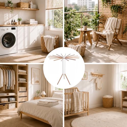 Cuteam Tripod Clothes Drying Rack, Foldable Rotary Laundry Drying Rack - Image 7