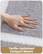Color&Geometry Gray Bathroom Rugs 43x24, Extra Soft Absorbent Microfiber Bath - Image 5