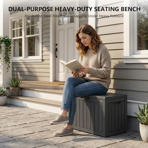 Outdoor Storage Box, 50 Gallon Waterproof Deck Box - Image 6
