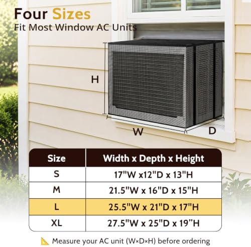 COSFLY Mesh Window AC Covers for Outside, All-Season 25.5"W x 21"D x 17"H - Image 2