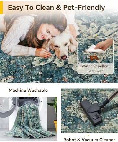 RELEANY Washable Area Rug, Square 8'x8' - Image 4