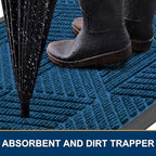 Smiry Front Door Mat Outside Entrance, Low Profile Rubber Doormat - Image 3