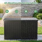 PatioZen 310 Gallon Deck Box Lockable Waterproof UV Resistant Black - Image 3