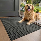 LUMI Washable Indoor Door Mat for Entryway 24x36, Entrance Mat, Deep Gray by LUMI