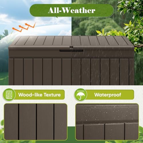 Flamaker Outdoor Storage Box 80 Gallon Resin Waterproof Deck Box - Image 7
