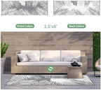 GENIMO Outdoor Rug, Waterproof Plastic Runner Rugs, 2.5'x8' Grey White - Image 2