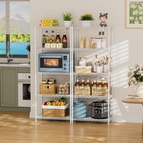 SINGAYE 5 Metal Shelves Wire Shelving Storage Shelf Adjustable Unit Pantry - Image 2