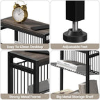 Small Side Table Set of 2 for Small Space, 3-Tier Narrow End Tablewith Magazine - Image 6