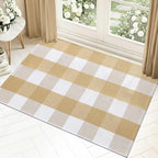 OLANLY Fall Door Mat, Buffalo Plaid Rug - Image 3