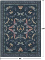 5x7 Navy Blue Boho Rugs for Living Room, Stain Resistant Non Slip Area Rug for - Image 2