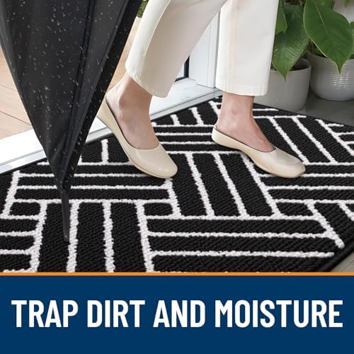 OLANLY Indoor Door Mat 32x20, Low-Profile Doormat, Deep Black - Image 2