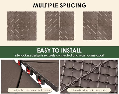 108 PCS Plastic Interlocking Deck Patio Tiles - Image 5