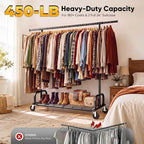 HOKEEPER Clothes Rack Load 450LB Clothing Rack Height Adjustable Black - Image 4
