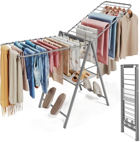 APEXCHASER Clothes Drying Rack, 67.7" L Height Adjustable by APEXCHASER