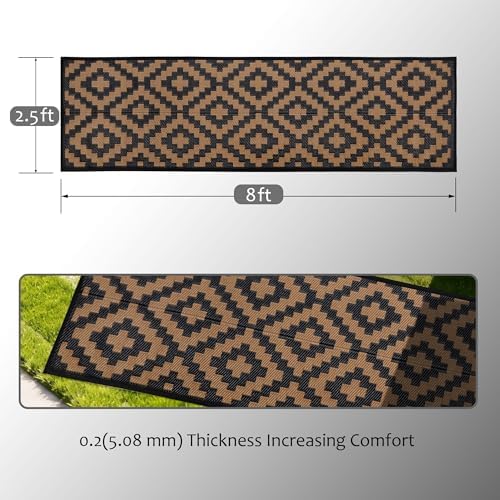 SAND MINE Reversible Mats, Plastic Straw Rug, Modern Area Rug, Large Floor Mat - Image 2