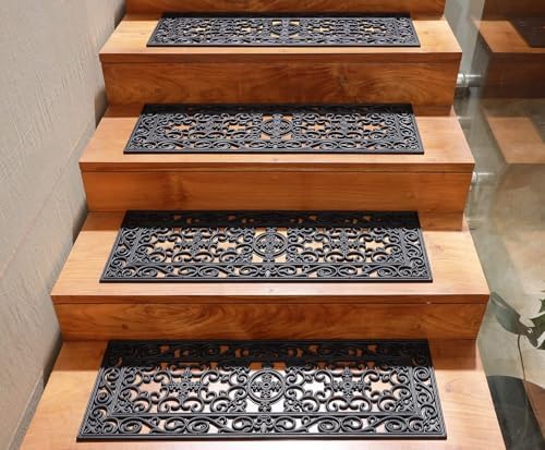 Stair Treads — 4 Pack 10x30 inch Non-Slip Rubber Stair Mats by Unknown