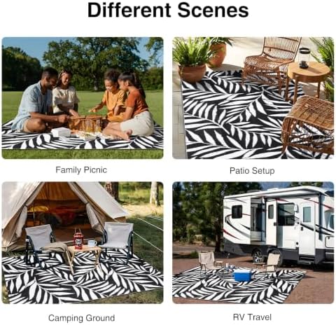 OLANLY Outdoor Rug 5x8 ft Waterproof Reversible Leaf Mat - Image 7