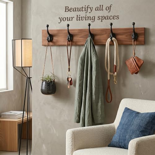 My Fancy Farmhouse Rustic Cast Iron Coat Hooks Wall Mounted Farmhouse - Image 4