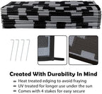 SAND MINE Waterproof Outdoor Rug 9x18 ft, Plastic Reversible Rug, Modern Area - Image 4