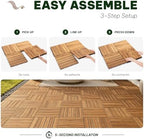 Acacia Interlocking Deck Tiles, 6 Slats, Honey Oak - Image 3