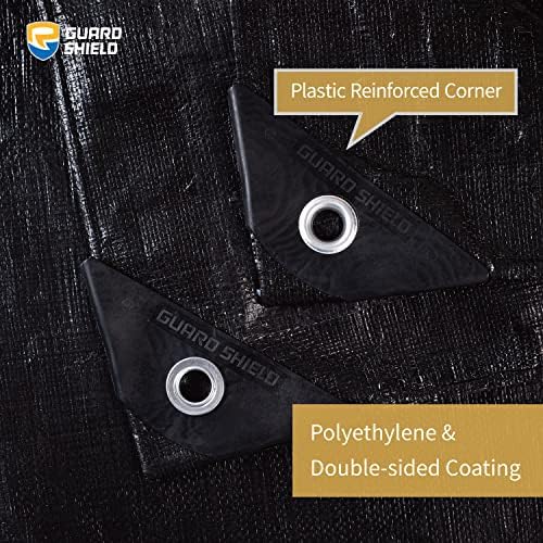 GUARD SHIELD Tarps Heavy Duty Waterproof 20x40 Feet Black Poly Tarp Cover - Image 2