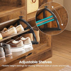 Itaar Hall Tree with Bench and Shoe Storage, Farmhouse Entryway Bench with Coat - Image 6
