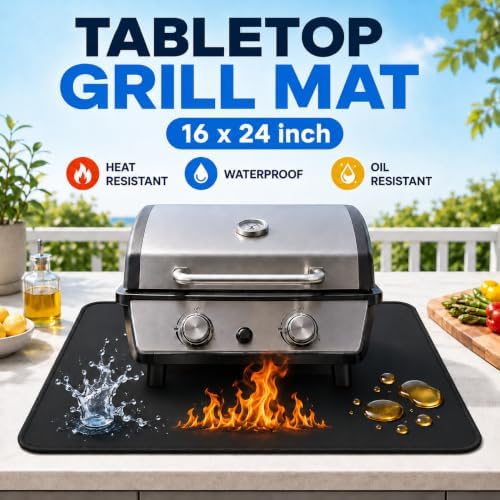 Heat Resistant Grill Mat for Countertop, 2 Pack Waterproof BBQ Mat for Table - Image 3