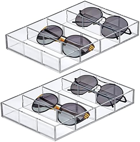 Amazing Abby - Soleil - 2-Pack Acrylic 4-Compartment Sunglass Organizer by AmazingAbby