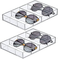 Amazing Abby - Soleil - 2-Pack Acrylic 4-Compartment Sunglass Organizer by AmazingAbby