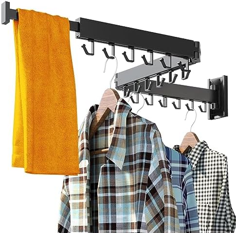 HEILAIYI Clothes Drying Rack for Laundry, Wall Mounted Clothes Hanger Rack by HEILAIYI