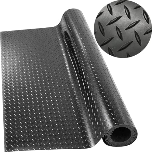 4' x 10' Feet Non-Slip Garage Floor Mat, 1-Piece Durable Rubber Flooring Roll by OranLite