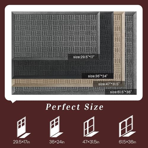 Mibao Front Door Mat Outside Entrance, Heavy Duty Welcome Mat, Stain and Fade - Image 2