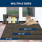 Smiry Front Door Mat Outside Entrance, Low Profile Rubber Doormat - Image 2