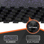 SUPERJARE 0.4'' Thick 12 Pcs 48 Sq Ft Rubber Top Exercise Equipment Mats - Image 5