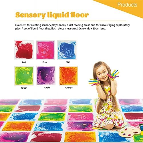 edusense Liquid Sensory Floor Tiles Non-Slip Autism Home&Classroom Play 3+ - Image 2
