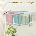 Wall Mounted Drying Rack for Laundry 19.8'', Folding Drying Rack Clothing Wall - Image 5