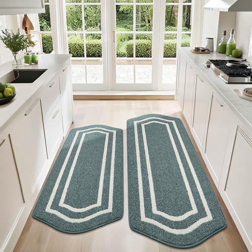 COSY HOMEER Kitchen Rugs Set of 2 Non Slip Kitchen Mats by COSYHOMEER