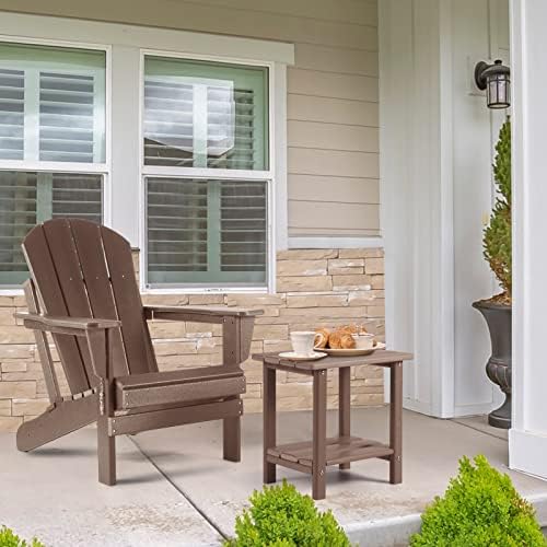 Apolimi Adirondack Outdoor Side Table, 2-Tier Sturdy Patio End Table Weather - Image 2