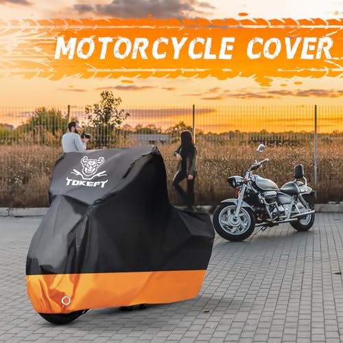 Motorcycle Cover Waterproof Outdoor Storage Fits Up to 91" - Image 6