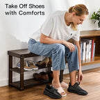 Pipishell 3 Tier Bamboo Shoe Rack Bench - Image 4