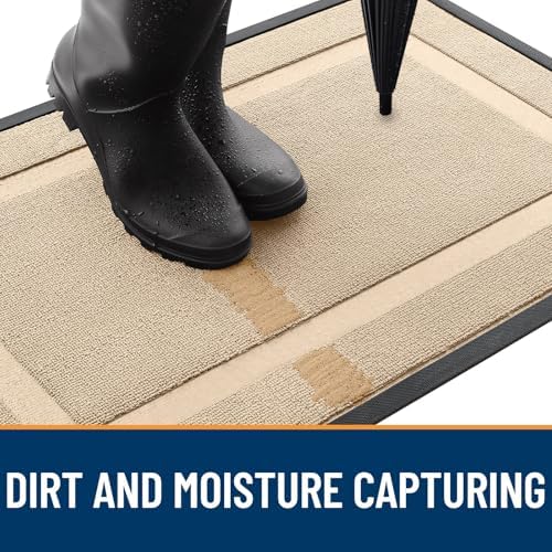 OLANLY Front Door Mat Outside 33x21, All-Season Heavy-Duty Rubber Doormat - Image 4