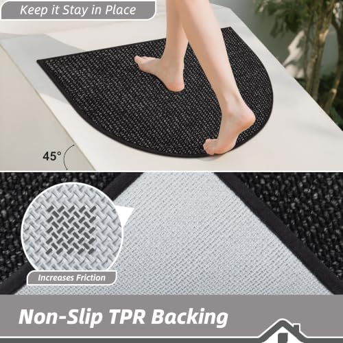 BEQHAUSE Dirt Trapper Door Mat 32" x 48" Half Circle Non Slip Rugs - Image 4