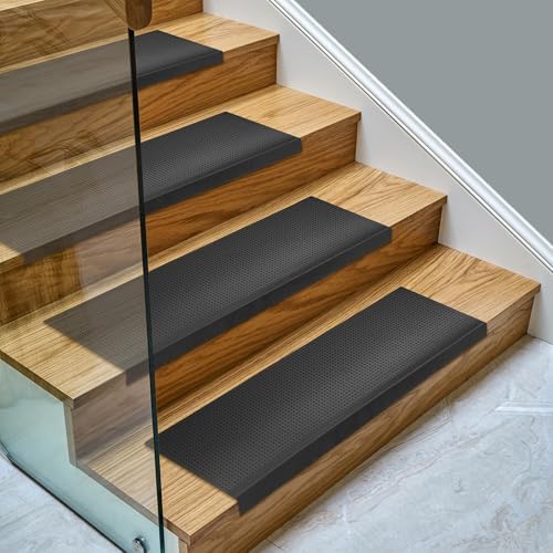 Ottomanson Bullnose Stair Treads Outdoor – Dots Heavy-Duty Non-Slip Stair Mats by Ottomanson